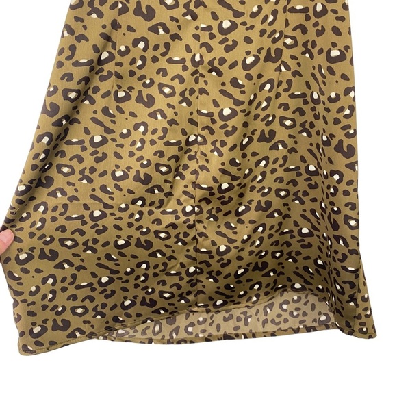Urban Outfitters Mallory Leopard Print Cowl Neck Slip Dress Sz M Back Zip - Picture 13 of 15